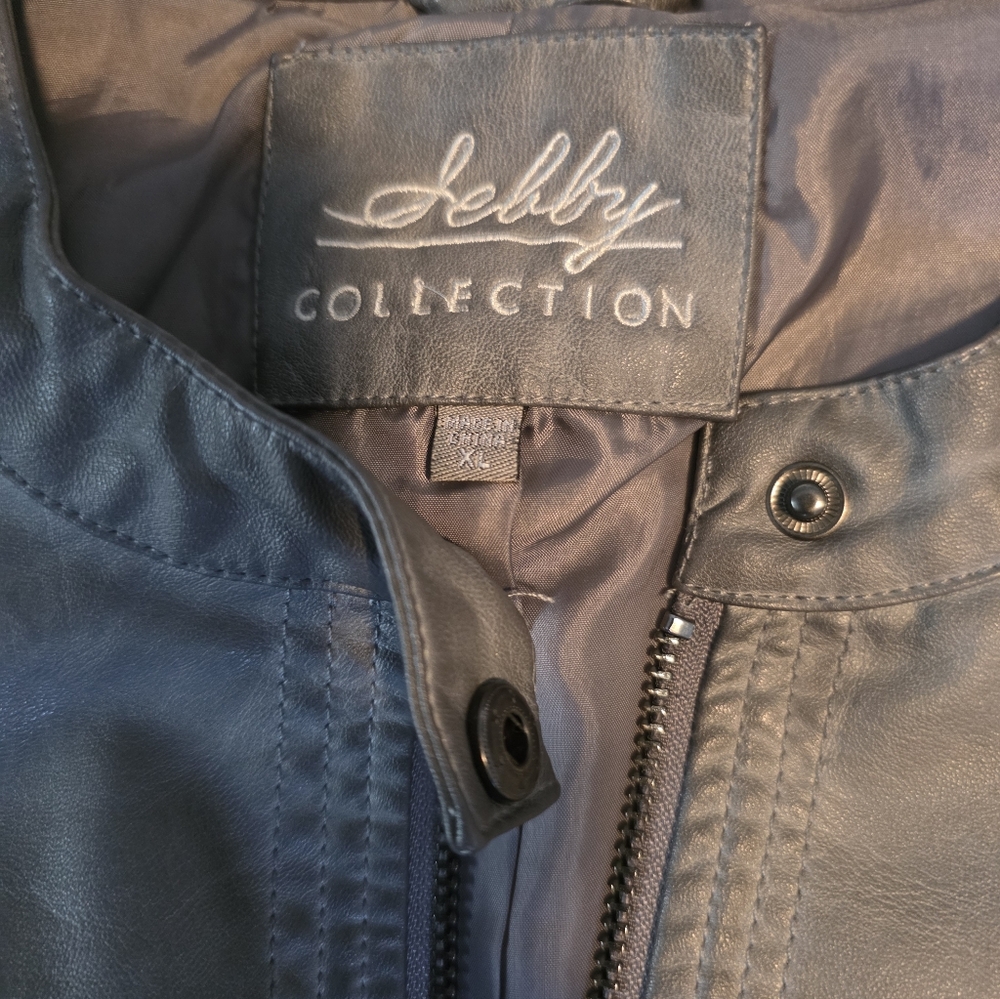 Grey Faux Leather Jacket - Picture 5 of 8
